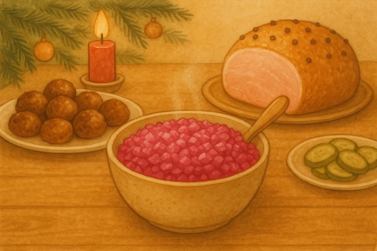 Rödbetssallad på julbordet