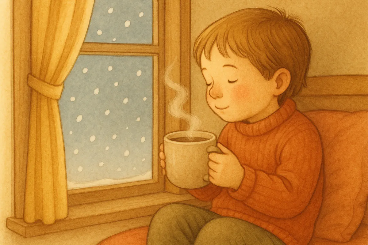 varm choklad vid fönstret