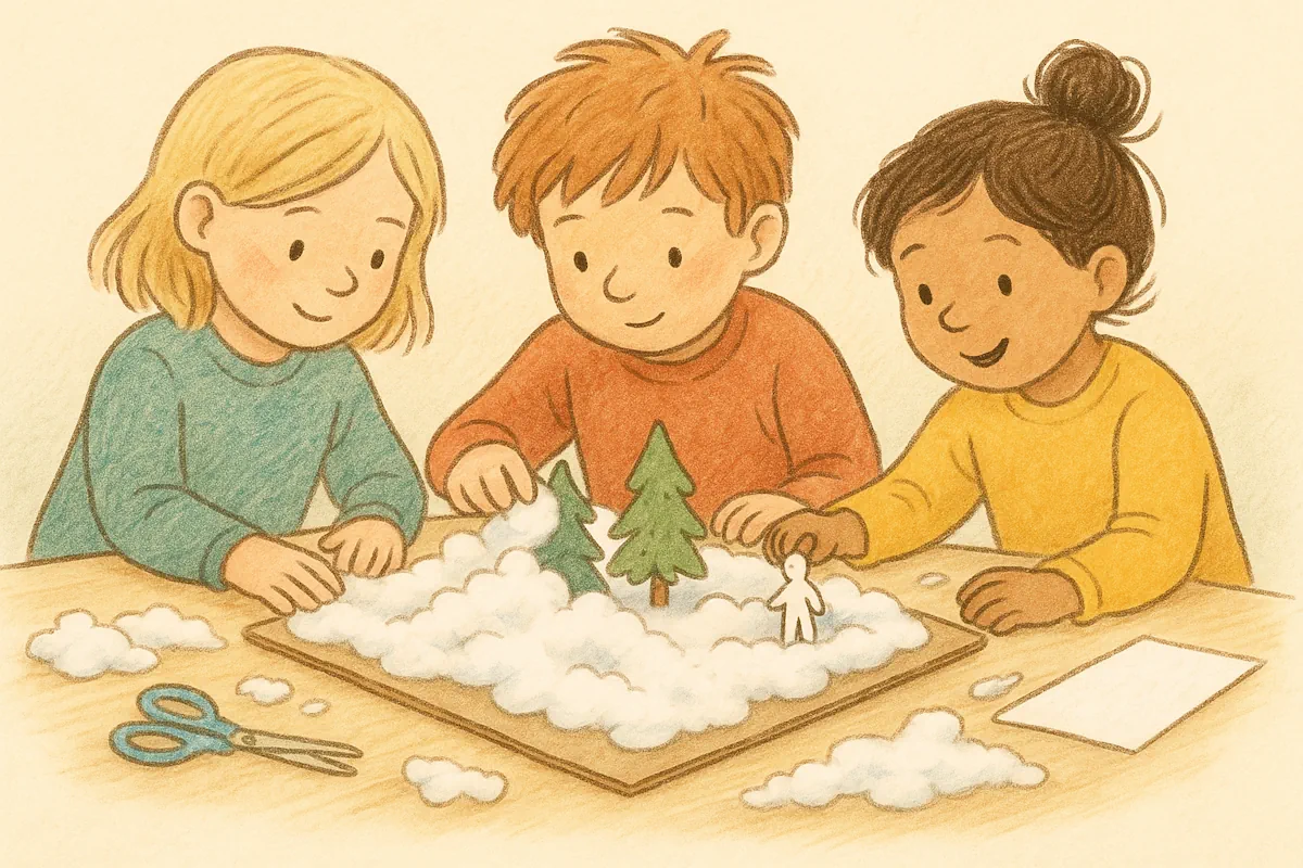 Snölandskap i kartong