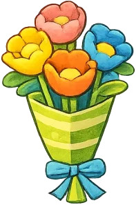 Påskbukett med mycket färg för vuxna