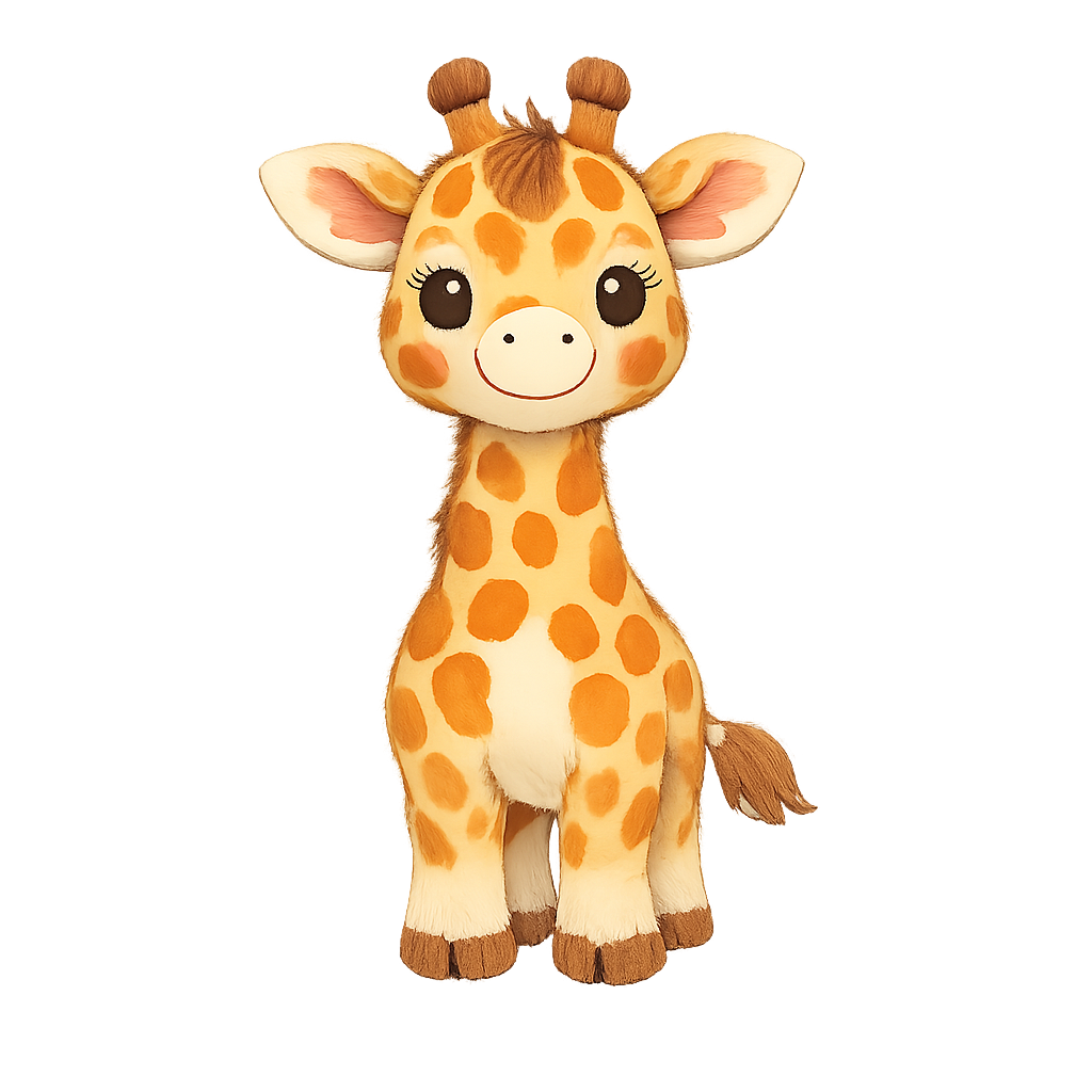 Handritad detaljbild av en liten giraff