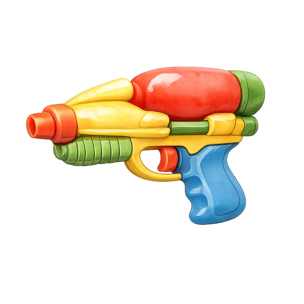 Handritad detaljbild av en vattenpistol
